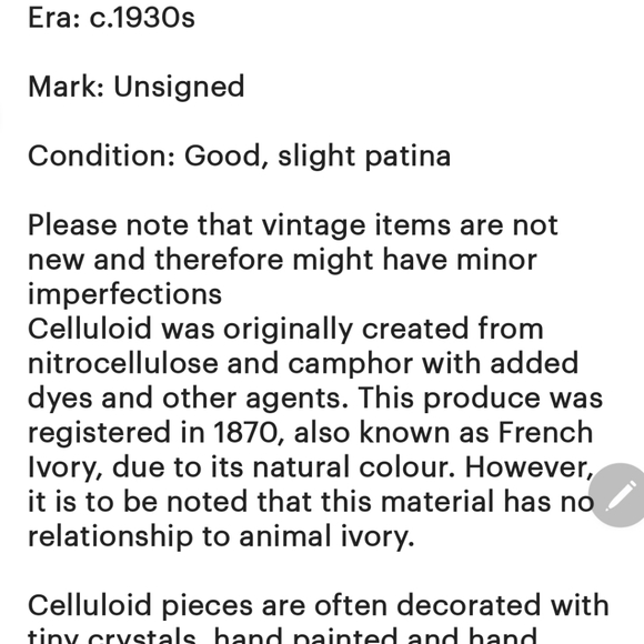 Cream celluloid rhinestone bracelet from the 1930s era - Picture 5 of 6